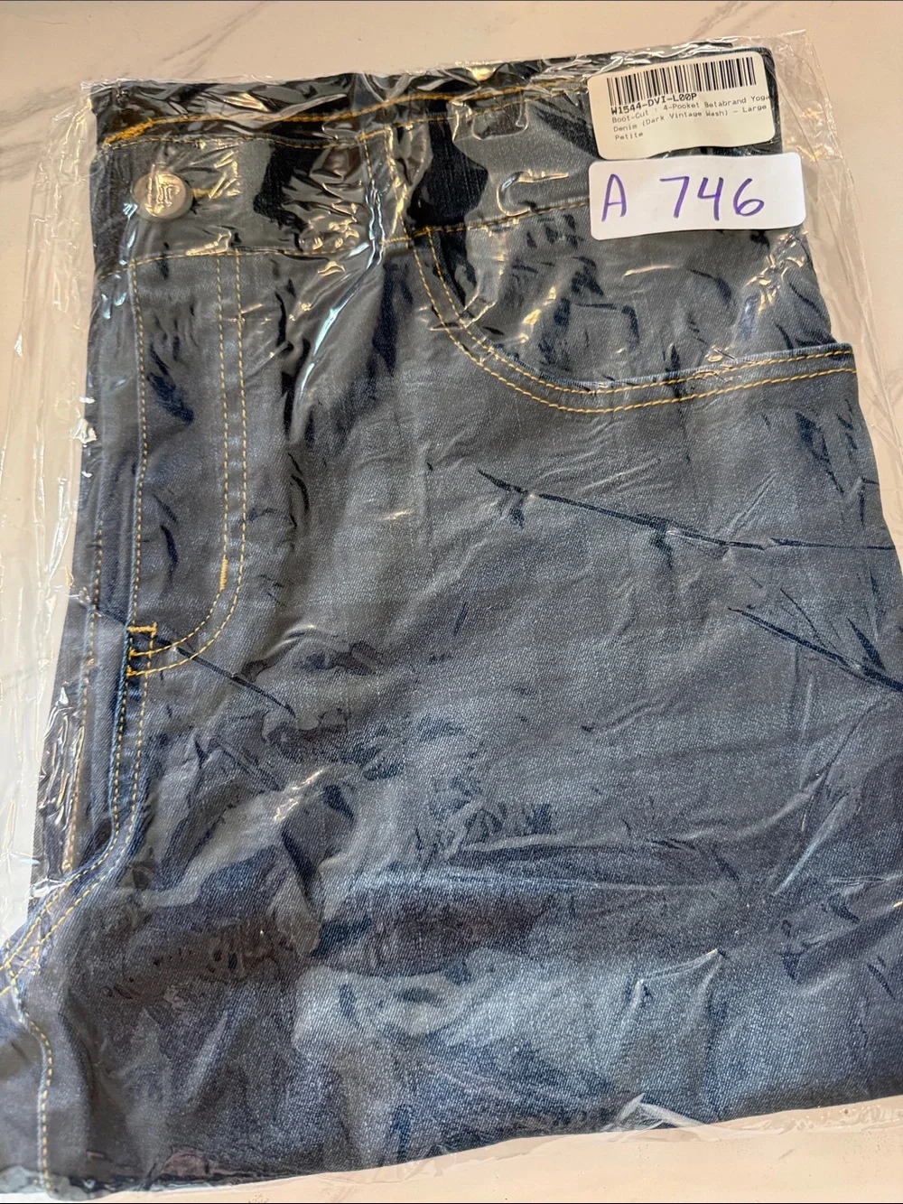 New Betabrand Dark Vintage Wash Bootcut 4 Pocket Yoga Denim Jeans Large Petite